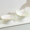 Ceramic Tall Footed Drinking Water Bowls, Anti Overturning Oblique Mouth, Neck Protection, Large Caliber Cat Bowl, Articles, 1Pc