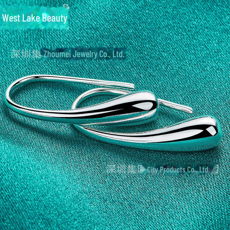 Silberne Wassertropfen-Ohrclips für Damen – West Lake Beauty Schmuckzubehör