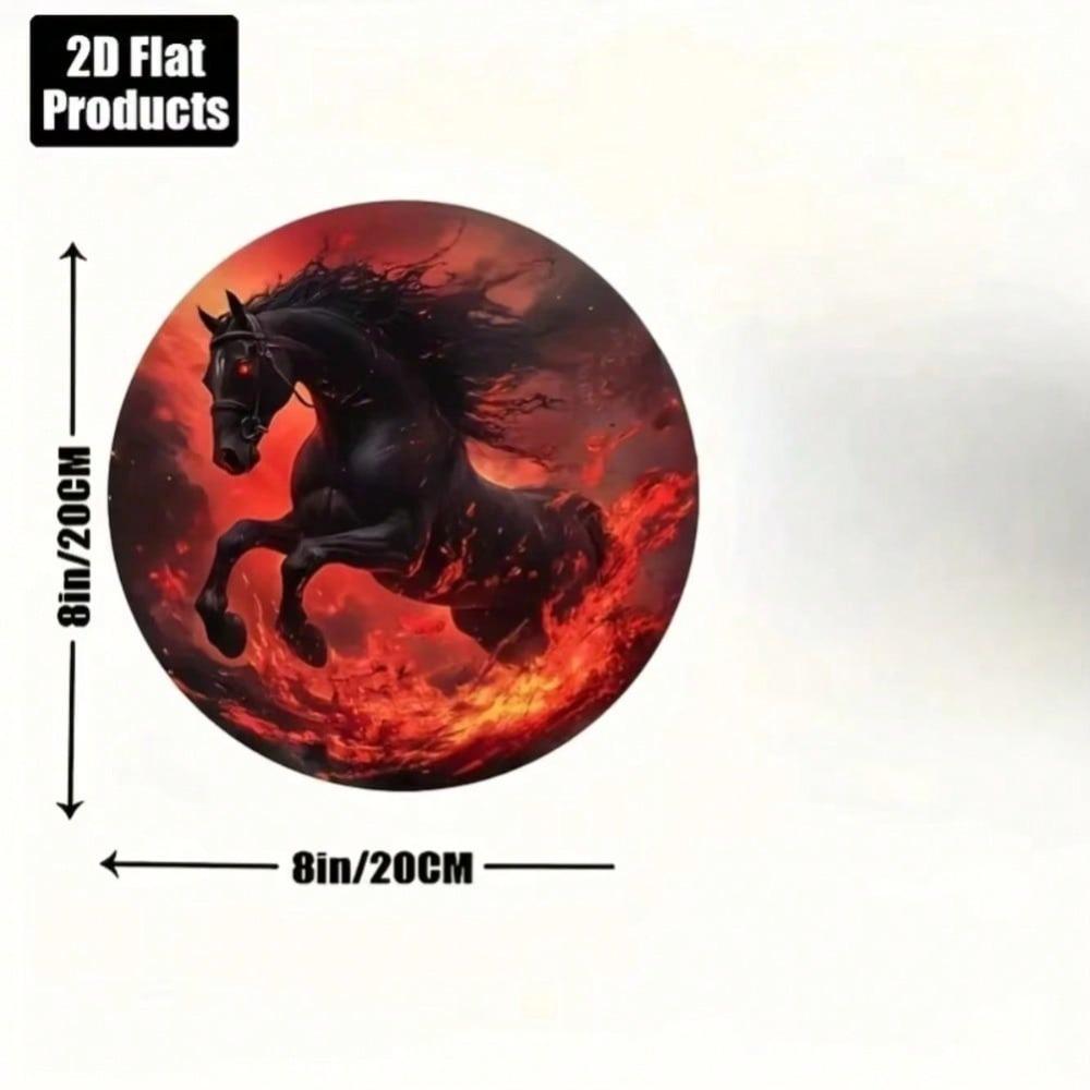 Iron Horse Gallop Flame Metal Wall Art Bohemian Style Home Decor 20x20