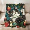 Cute Cartoon Christmas Kawaii Cat Flannel Soft Warm Plush Blanket for Sofa Living Room Pet Hogar Bedroom Gift Home Car Portable