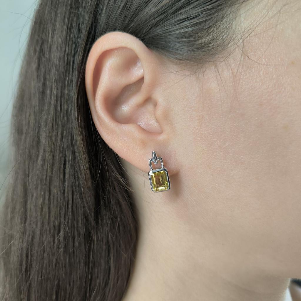 Серебряные серьги с цитрином nano 2.333ct (2189992)