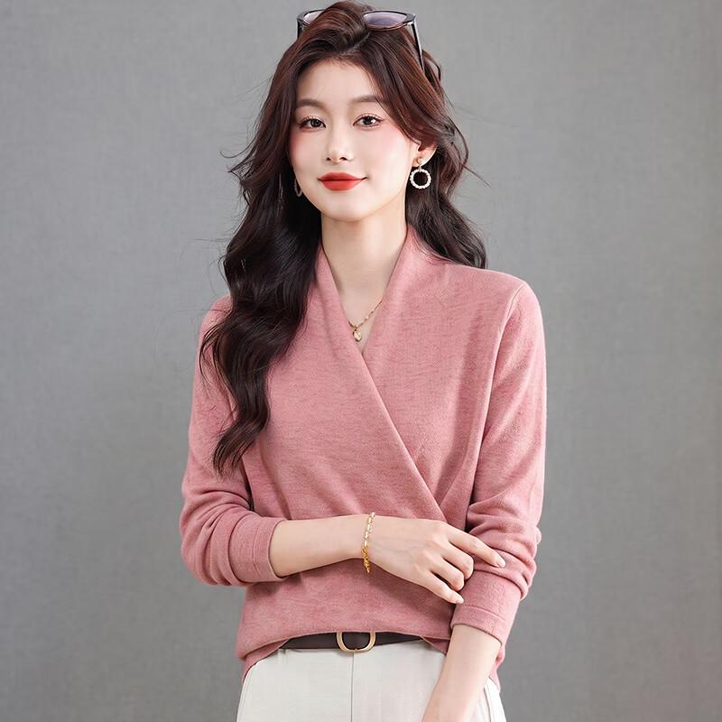 Zhichu Elegant V-Neck Wrap Knit Sweater