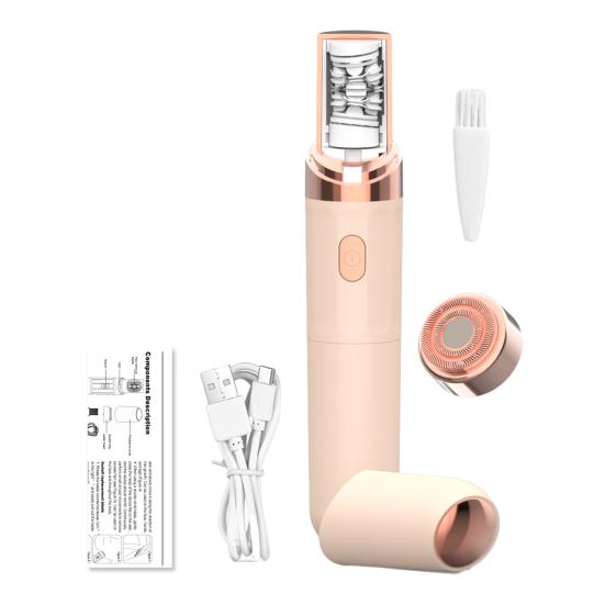 Aparat de ras electric cu capete duble, reîncărcabil prin USB, impermeabil, portabil, pentru bărbați, femei, față, corp, zonă bikini, braț, picior, îndepărtare păr, epilator, aparat de ras, trimmer