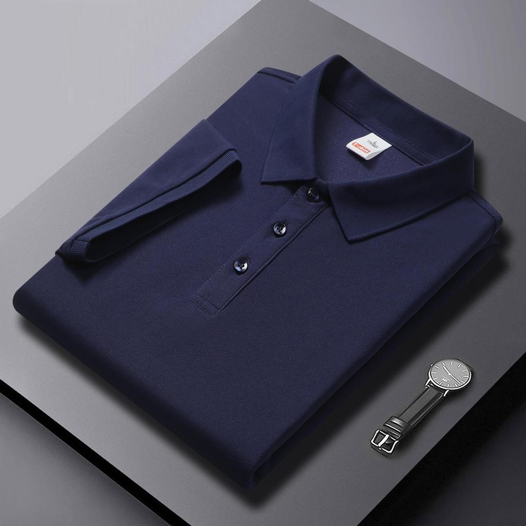 Solid Color High-End Polo Shirt Short-Sleeved T-shirt Printing Men and Women Lapel Clothes