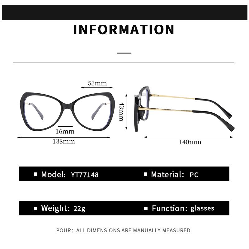 Anti-blue Light Glasses Metal Cat Eye Eyewear Women Men Artistic Sense Eyeglasses Blue Light Blocking Man Lady Computer Eyeglas