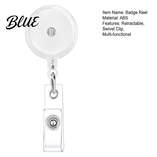 Office Badge Reel with Professional Reel Round Transparent Accessory Retractable ID Holder Clip Swivel for Nurses Students Teachers Workers