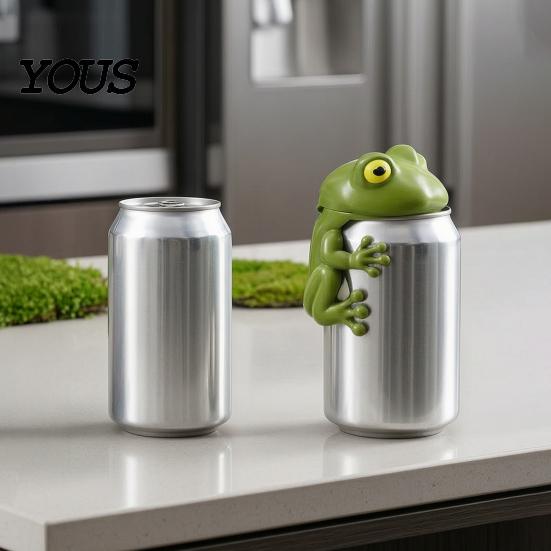 Soda Can Covers 3D Printed Cute Animal Cover, Reusable Protector Lid, Dinosaur Frog Shark Party Drink Markers Dust Cover for Standard