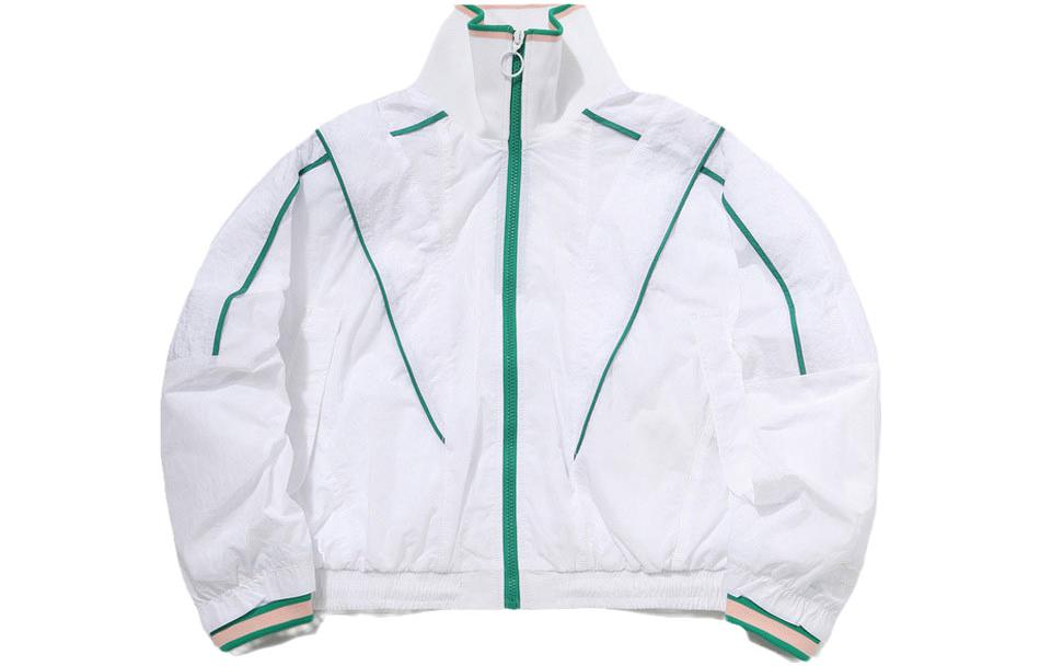 Li Ning Trench Coats Women s White Stand Collar Moderate AFDQ194-1 XL