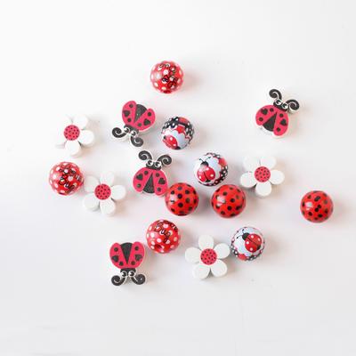 10Pcs 20mm/16mm Cordão Contas de Madeira Borla Contas de Madeira Sete Estrelas Joaninha Corda de Cânhamo Acessórios DIY Jóias Fazendo Pulseira