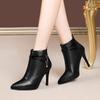 Women's Boots 2025 New Large Size High-heeled Fashion Boots Fashion Plus Cotton Warm Nude Boots Banquet Women's Shoes Short Boot