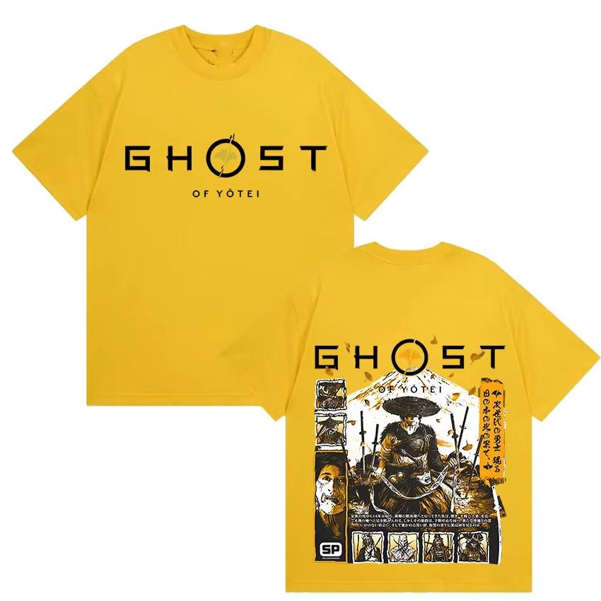 

Японська гра Ghost of Yotei Графічна чоловіча сорочка 100% бавовна стиль укійо-е Круглий виріз Короткий рукав Жіноча мода Оверсайз Футболка 4XL