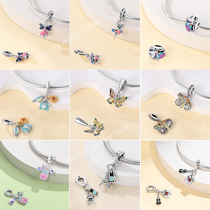 100% Copper Butterfly Fairy Dream Ocean Shell Pearl Mermaid Sea Turtle Sunflower Charms Beads Fit Qikaola Bracelets