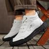 Hand-stitching Leather Men Boots Split Leather Casual Leather Shoes Men Ankle Boots