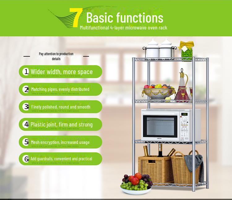 Solno Multi-Layer Iron Storage Rack for Kitchen & Bathroom