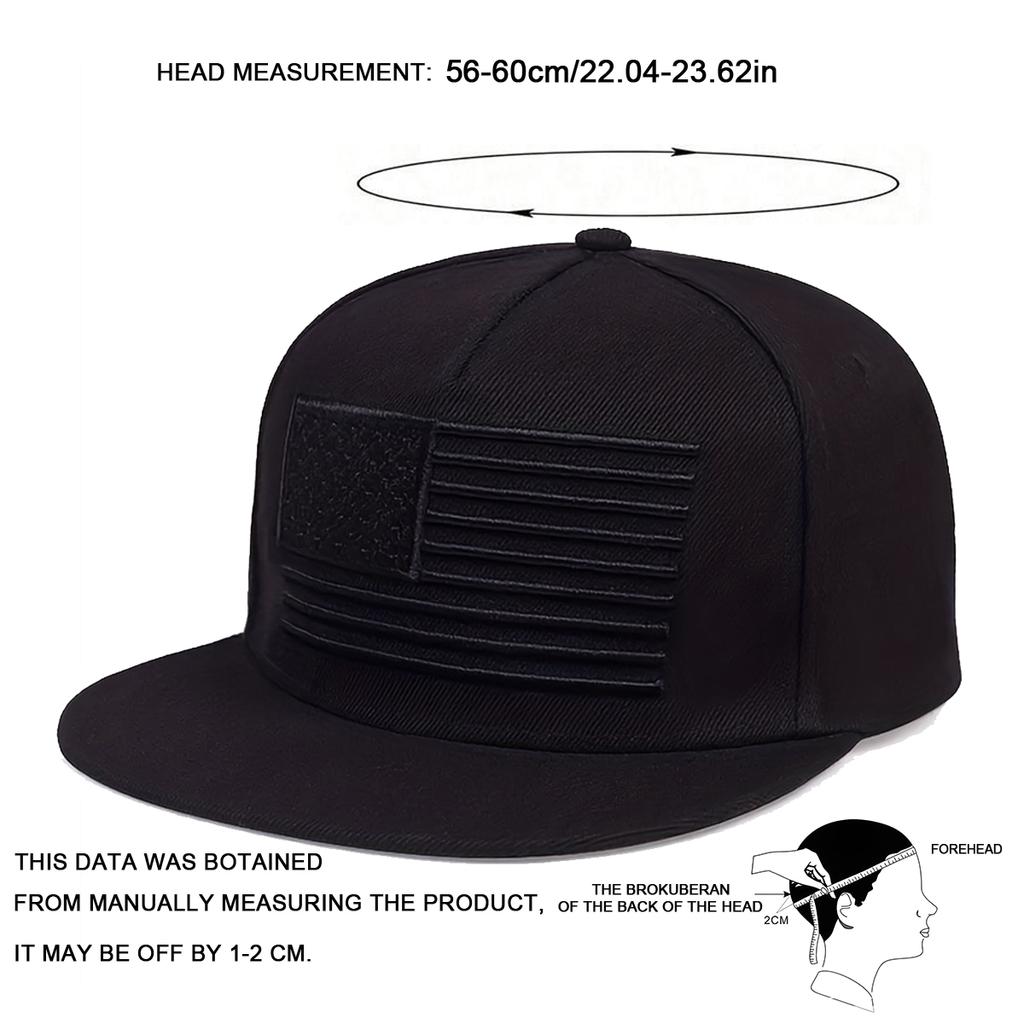 1Piece Unisex Us Flag Embroidered Hip Hop Urban Street Style Hat Outdoor Adjustable Sunscreen Leisure Hat Spring Autumn Travel Beach Vacation