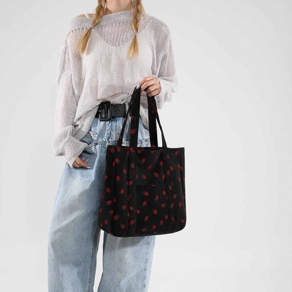 Fashion Fruit Strawberry Tote Bag Large Capacity Fruit Handbag Fruit Shoulder Bag Streetwear