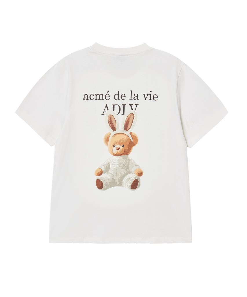 ACME DE LA VIE Woman Rabbit Bear Doll Logo Short Sleeve T-Shirt (4 Color)
