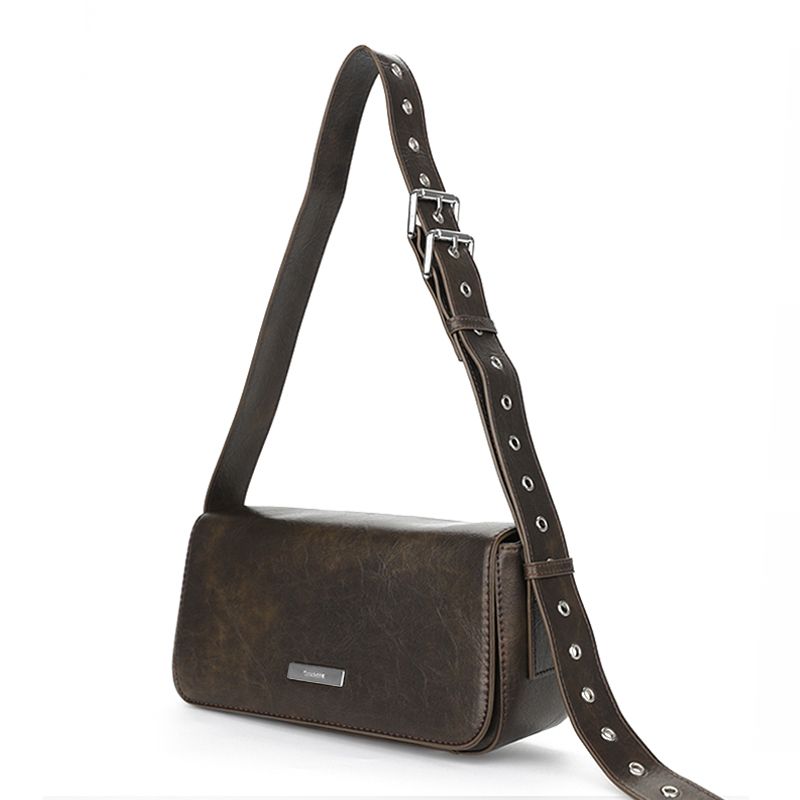 

Simple Original Retro Brushed Work Clothing Shoulder Small Square Bag Tea Green/Reservation(First shot first)