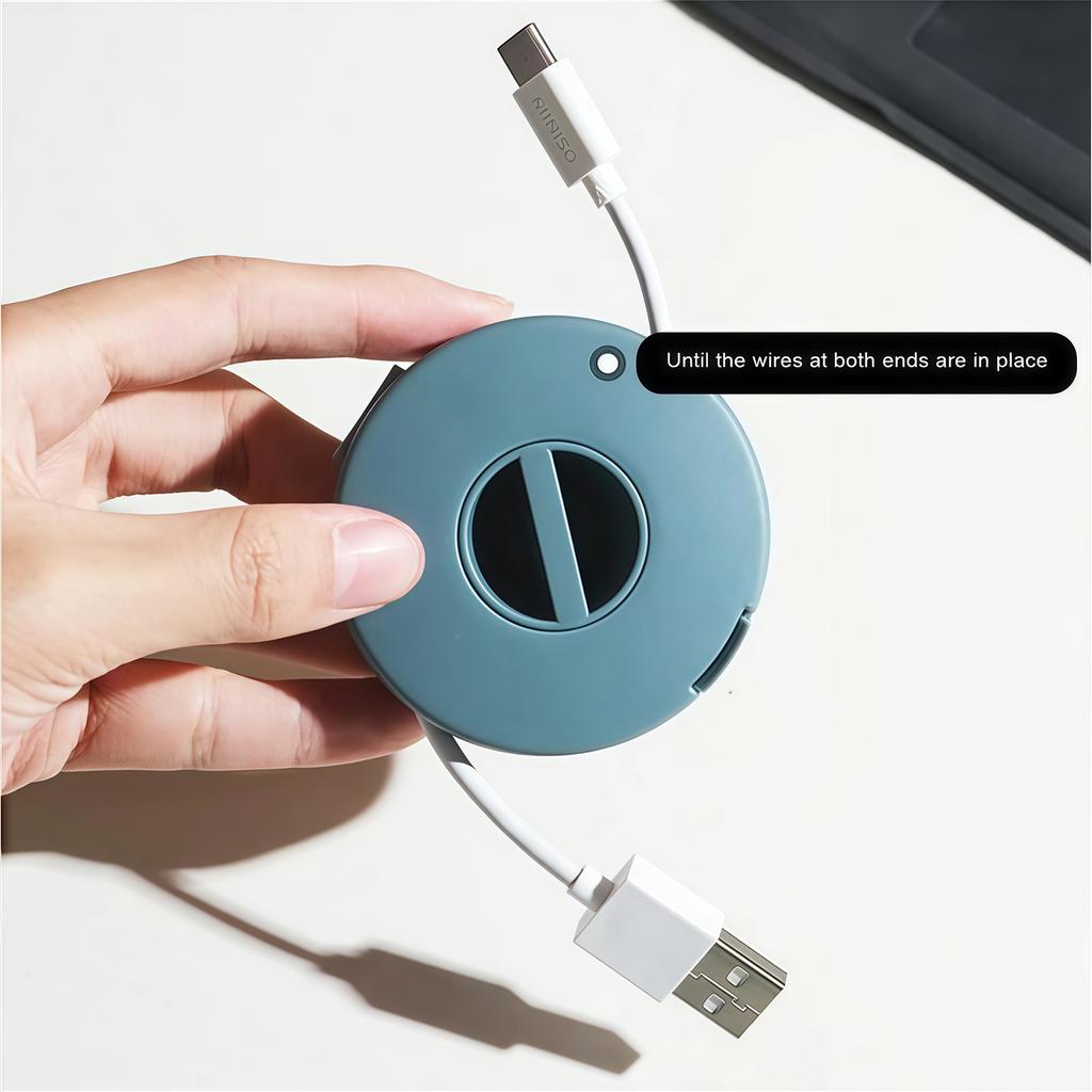 Portable Rotatable Data Cable, Round Cable Organizer, Multi-Style Cord Winder, Desktop Data Cable Management Storage Box