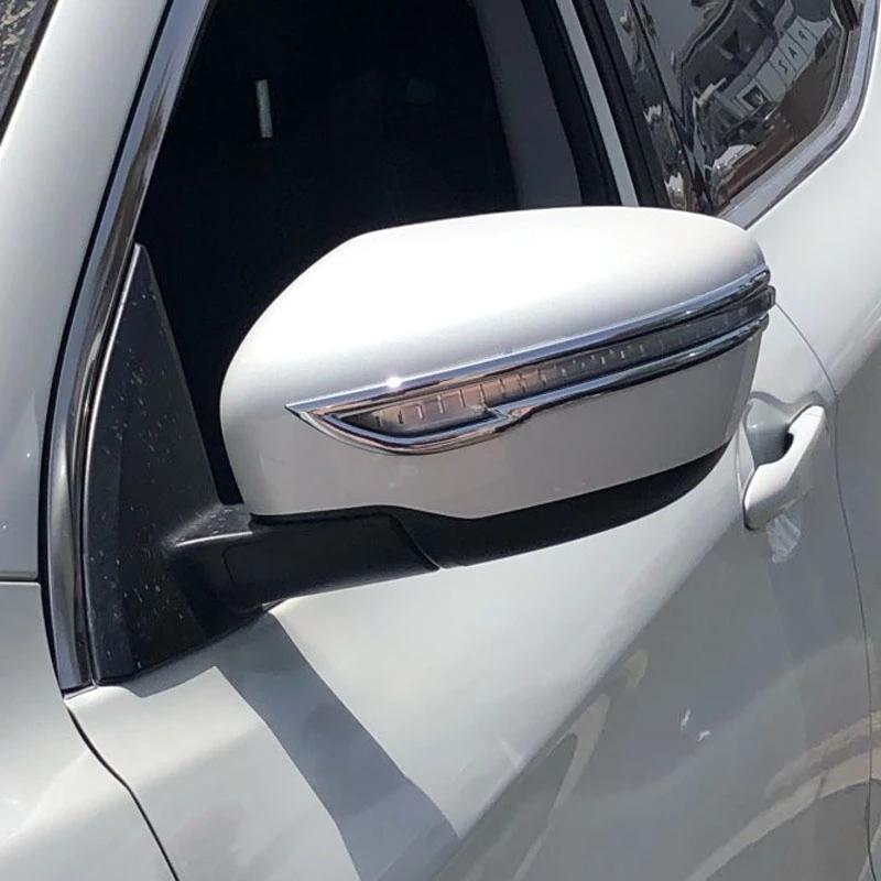 For Nissan Qashqai J11 X-trail X trail t32 Rogue 2014- ABS Car Rear View Mirror Cover Strip Reflective Stickers Accessories