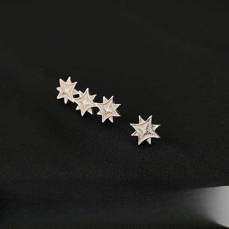 Korean Version of Asymmetric Eight-point Star Earrings Personalized Earrings for Women's New Style Versatile and Fashionable