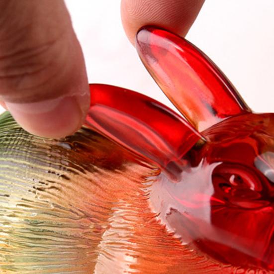 Glas Kanin på Bo Godisskål med Lock Färgövergång Faux Kristall Godisskål för Snacks Efterrätter Kakor Påsk Bordsdekoration för Hem Kontor