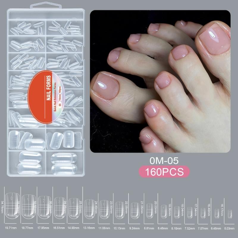 160Pcs Nail Extension Natural Fit Clear Nail Forms With Multiple Sizes For Perfect Nail Extension Comfort And Easy Use