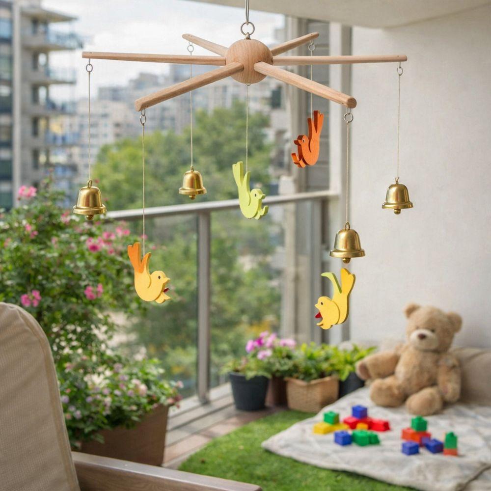Anti-rust Wooden Mobile Frame Smooth Wind Chime Frame DIY Wind Chime Kit Garden Decor
