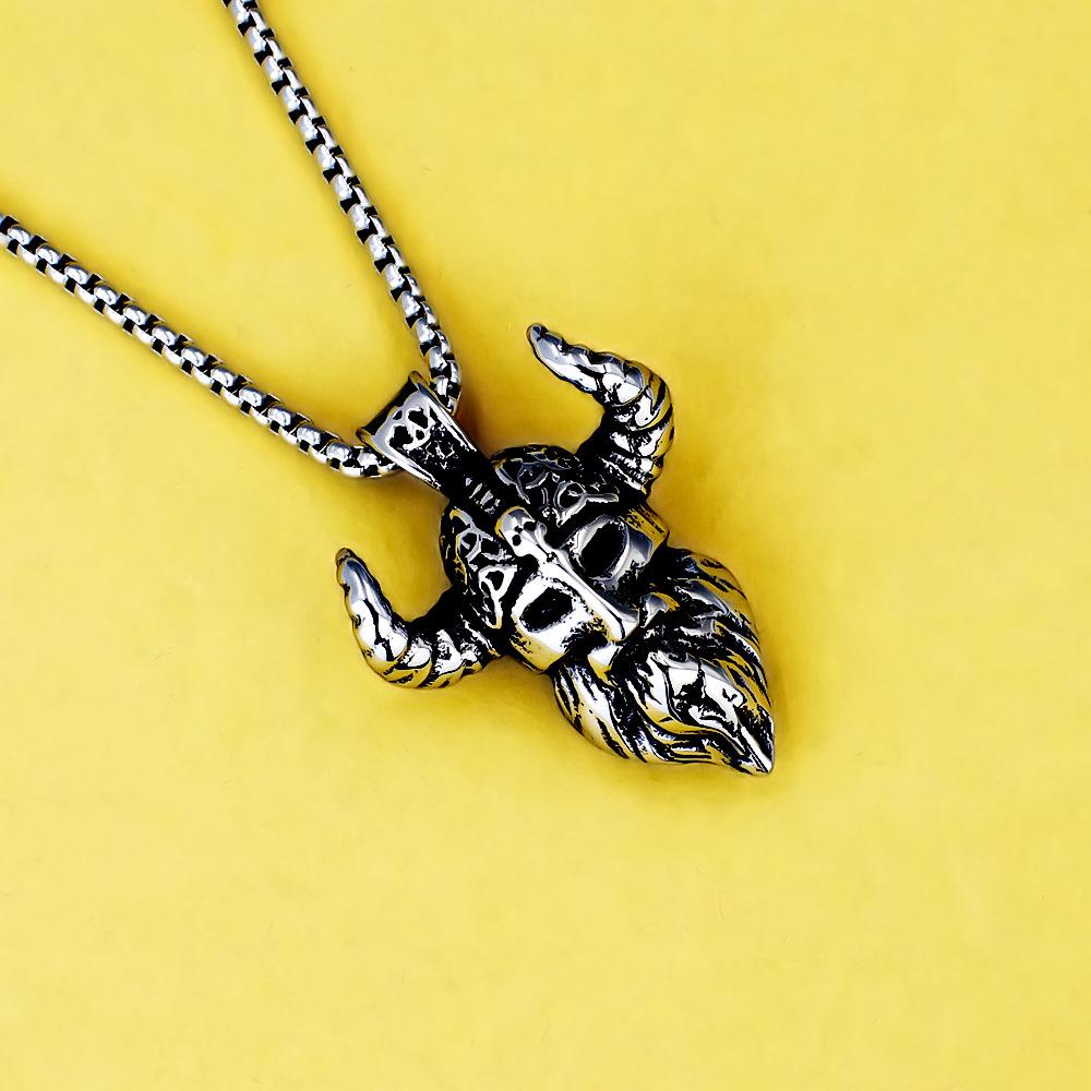 Antique Titanium Steel Viking Cross Necklace For Men Fade Resistant Pendant Jewelry