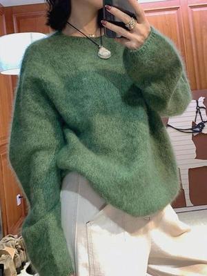 New 25 Autumn/Winter One-Line Round Neck Thickened Knitted Sweater In Cashmere Merino Wool