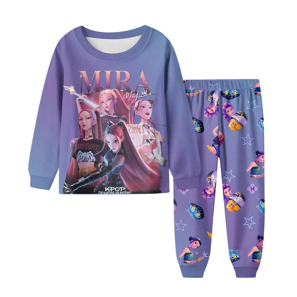 Children's Fashion Suit Skirt Round Neck Long Sleeve Top Pants