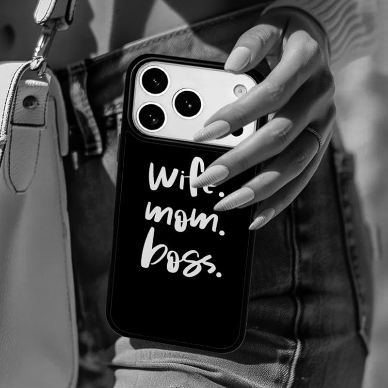 Wife Mom Boss Funny Phone Case For iPhone 17 Air 14 15 13 12 Max Cover For Apple 16e 11 Pro Max Plus Coque