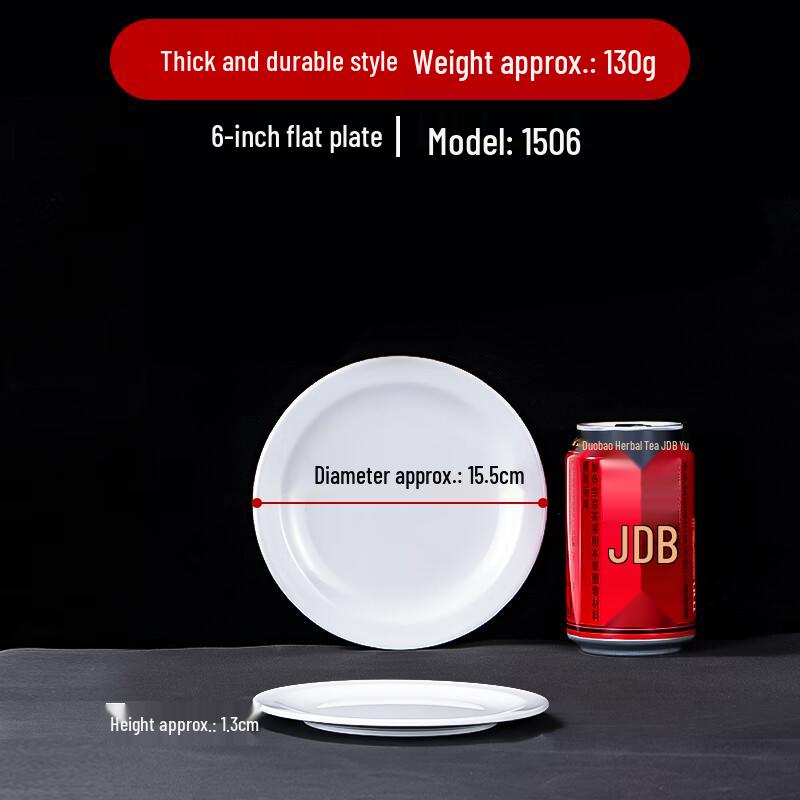 

White Melamine Round Dinner Plate