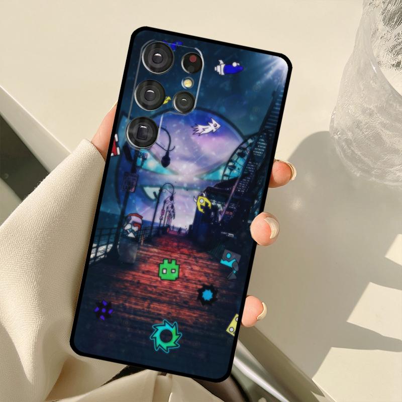 Geometry Dash Case For Samsung Galaxy S23 S22 S21 Ultra Note 20 S8 S9 S10 Note 10 Plus S20 FE S21 FE Cover