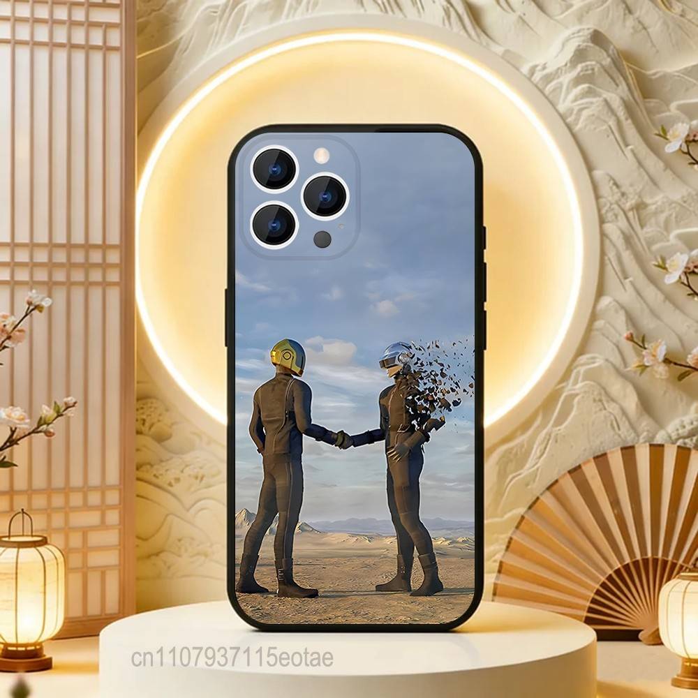Daft P-Punk Band Phone Case Silicone Soft For IPhone 16,17,15,11,13,12,14,Mini,Pro,Max,Plus,Air,E Black
