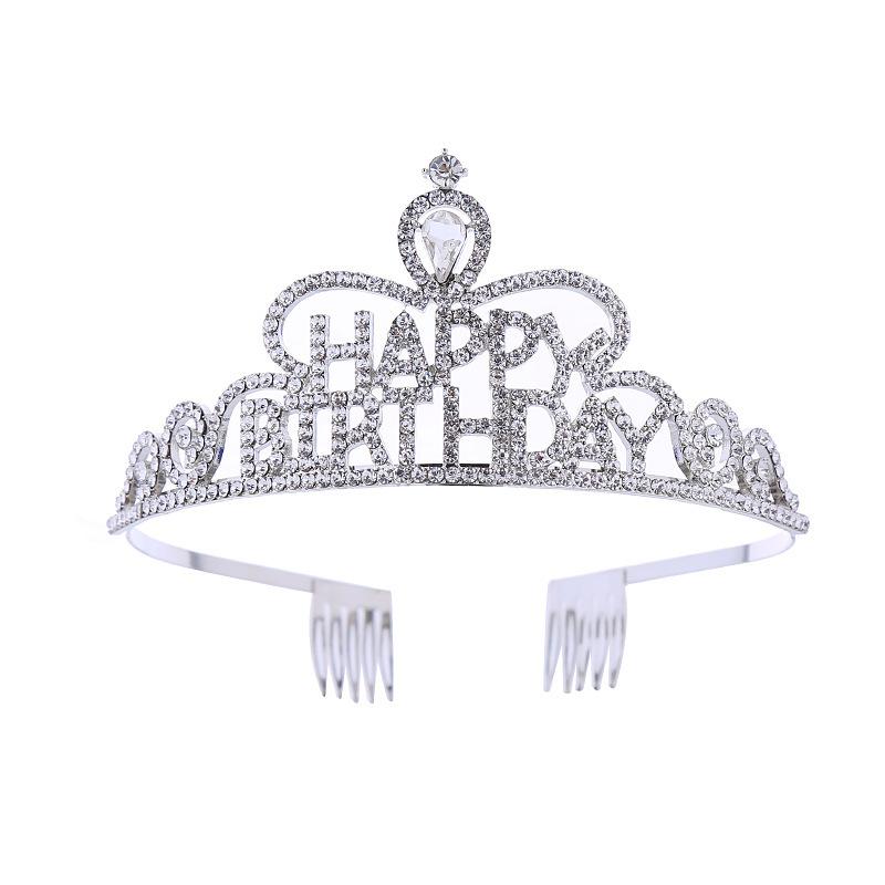 European and American Bridal Crown Tiara Alloy Crystal Wedding Hair Accessories Crown Birthday Party Headband Jewelry