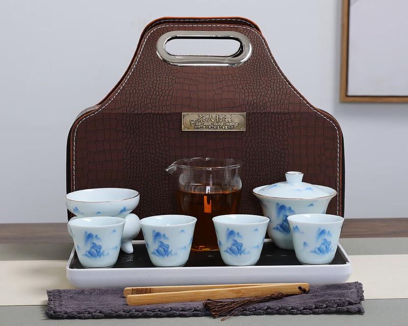 Qingbai Porcelain Travel Gaiwan Tea Set