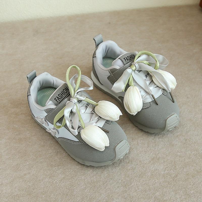Pink Tulip Girls' German Training Shoes 2025 Spring New Children's Shoes Girls' Sneakers Soft-soled Forrest Gump Shoes