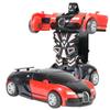 One-Key Transforming Bugatti Pull-Back Car Robot Toy