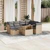 VidaXL Garden Lounge Set with Cushions 8 Pcs Beige Wicker 3274679