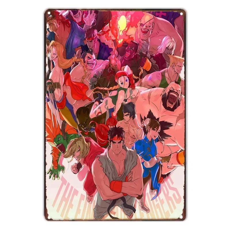 The King Of Fighters Anime Vintage Metal Sign, Wall Art Poster, Fighting Games, Retro Sign For Bar,Club,Man Cave,Home Wall Decor