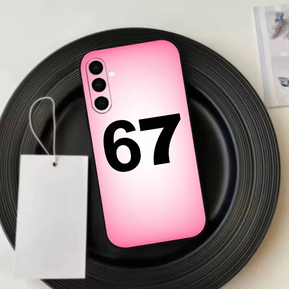 67 Six Seven-n Phone Case Black Silicone Soft For Samsung Galaxy A73,A72,A71,A70,A53,A52,A51
