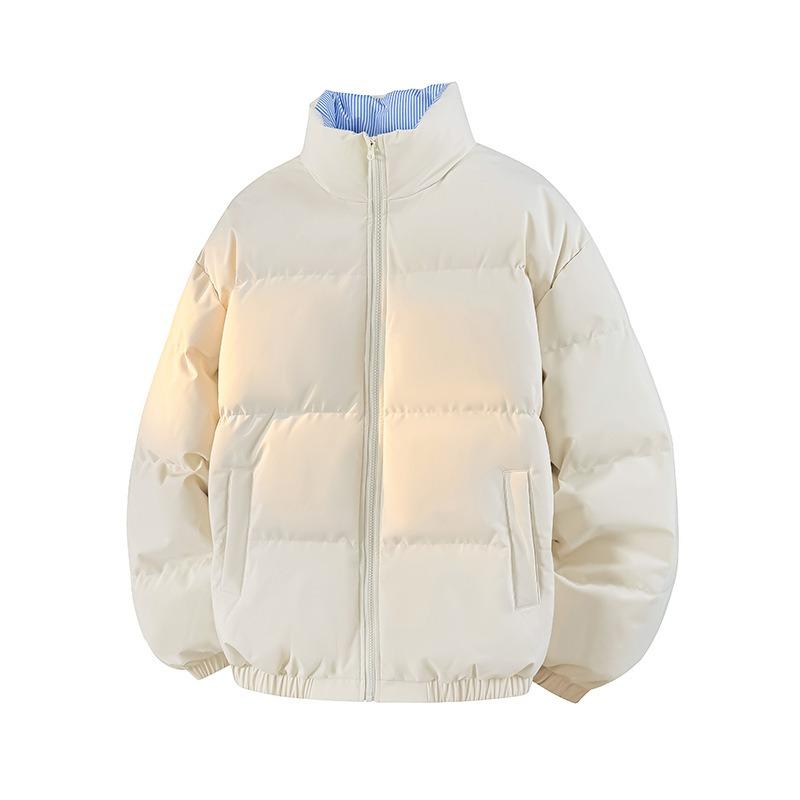 Printable OO Cotton-padded Clothes for Men and Women, Winter New Retro Cotton-padded Clothes for Couples, Loose Coats for Men