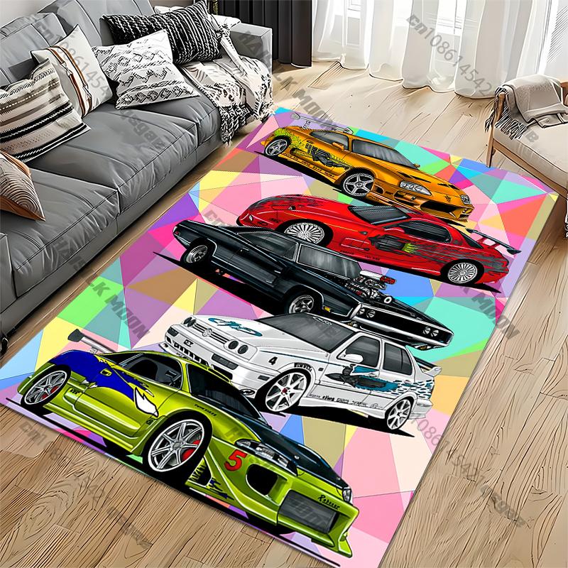 

Retro sports car Printed Area Rug,Carpet for Home LivingRoom Bedroom Sofa Doormat Kitchen Decor,Non-slip Floor Mat 40x60cm