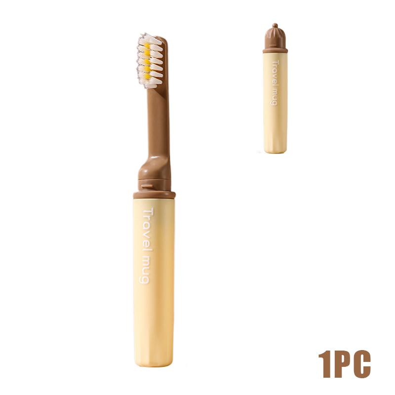 2 In1 Mini Travel Toothbrush Foldable Portable Small Dental Brush Space-saving Soft Tooth Brush Adult Toothbrush