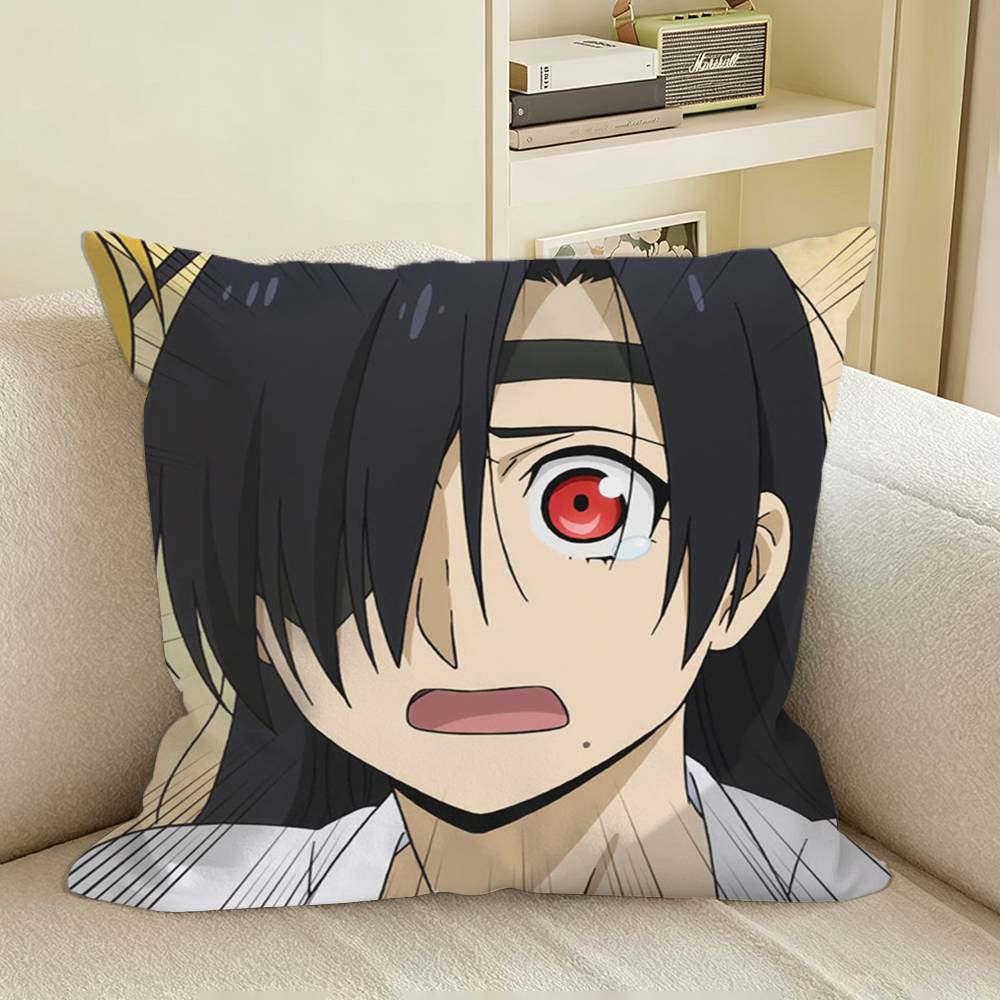Yuru Anime Yomi no Tsugai Square Sofa Pillow Cover Solid Color Living Room Home Decor Cushion Case