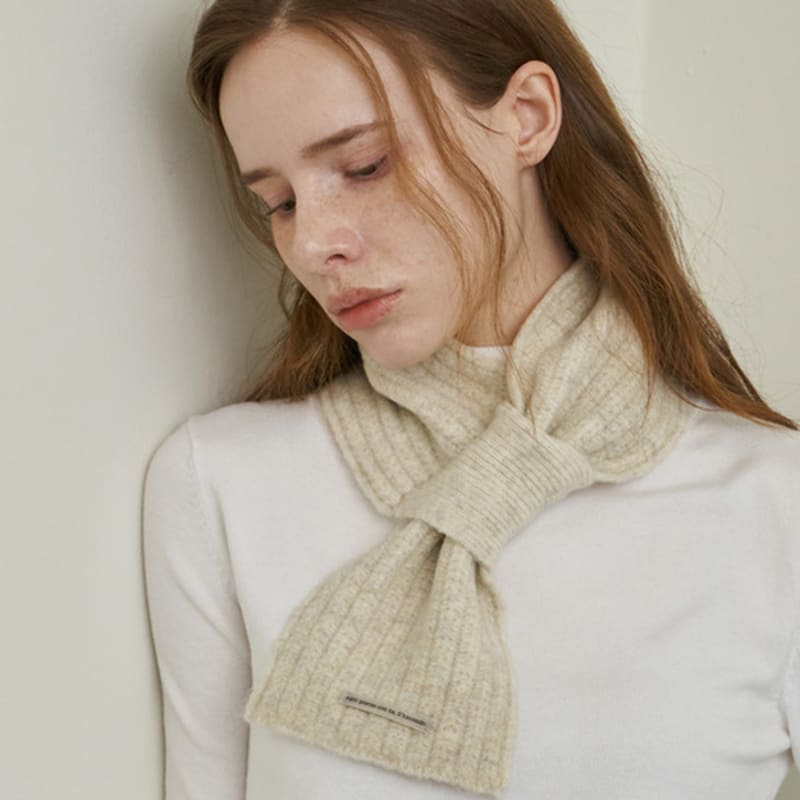 

Second day wool short muffler_3 colors Oatmeal