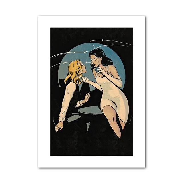 Comic Style Lesbian Kiss Wall Art Canvas Painting Nordic Posters and Prints Modern Wall Pictures for Living Room Home Decoration