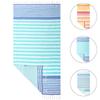 Serviette de plage 100% Coton Turque à Pompons Double Épaisseur Épaisse, Douce et Anti-sable Légère, Convient pour les Voyages en Plein Air