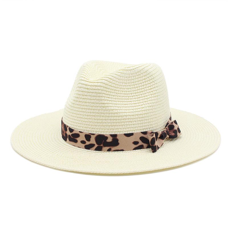 Spring/Summer Panama Hat Yellow Belt Accessories Straw Top Hat Beach Breathable Casual Jazz Hat Straw Hat